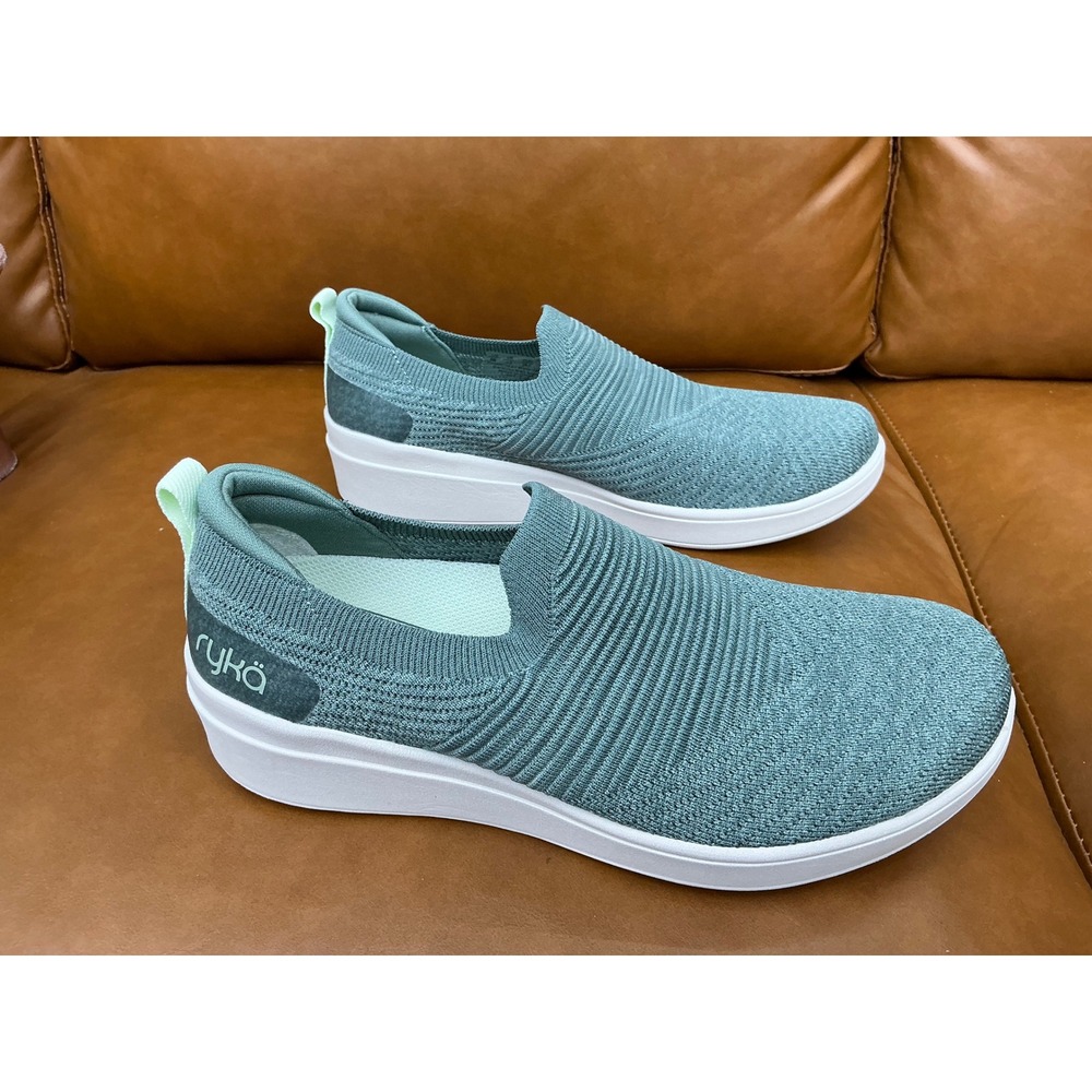 Ryka Limitless Slip-On Sneakers Womens 8W Forest Green Washable Knit